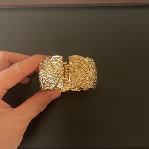 18K Gold Plated Cuff Bracelet- Women - Picture 2 of 7